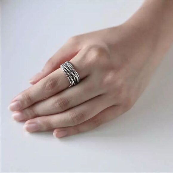 ✨Chloetina Minimalist 925 Sterling Silver Open Ring - Picture 4 of 9